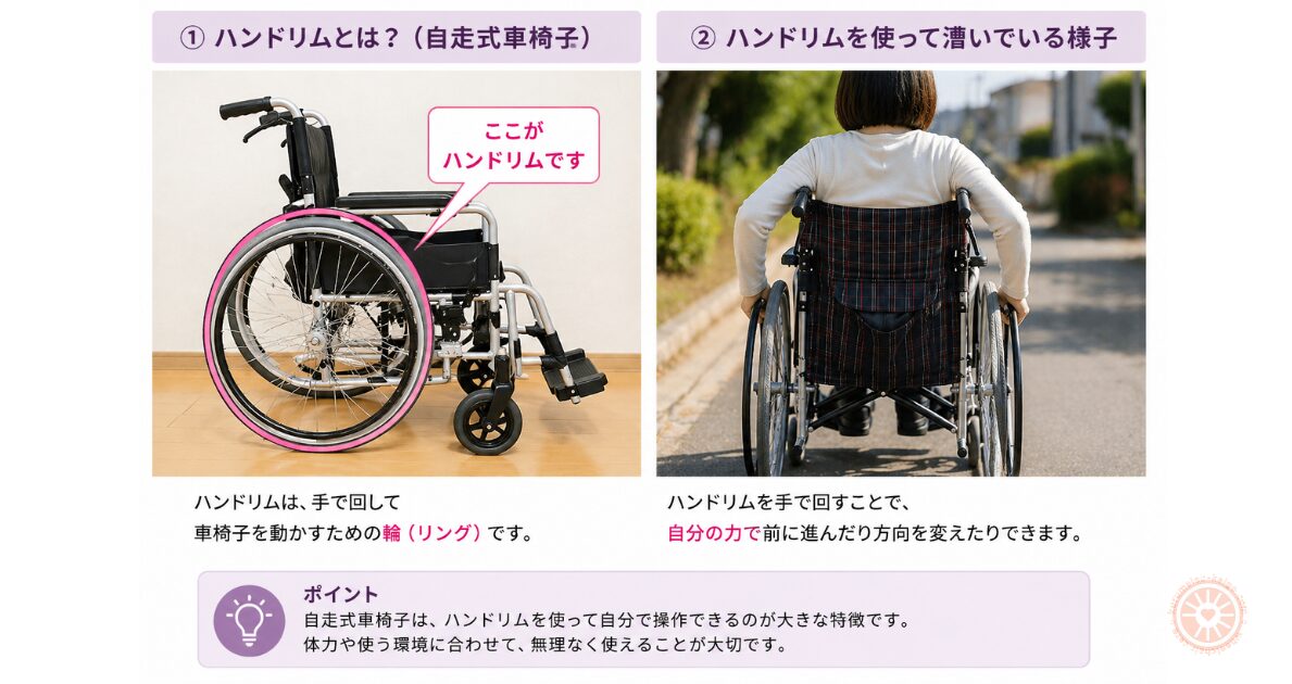 自走式車椅子ハンドリムの説明と特徴