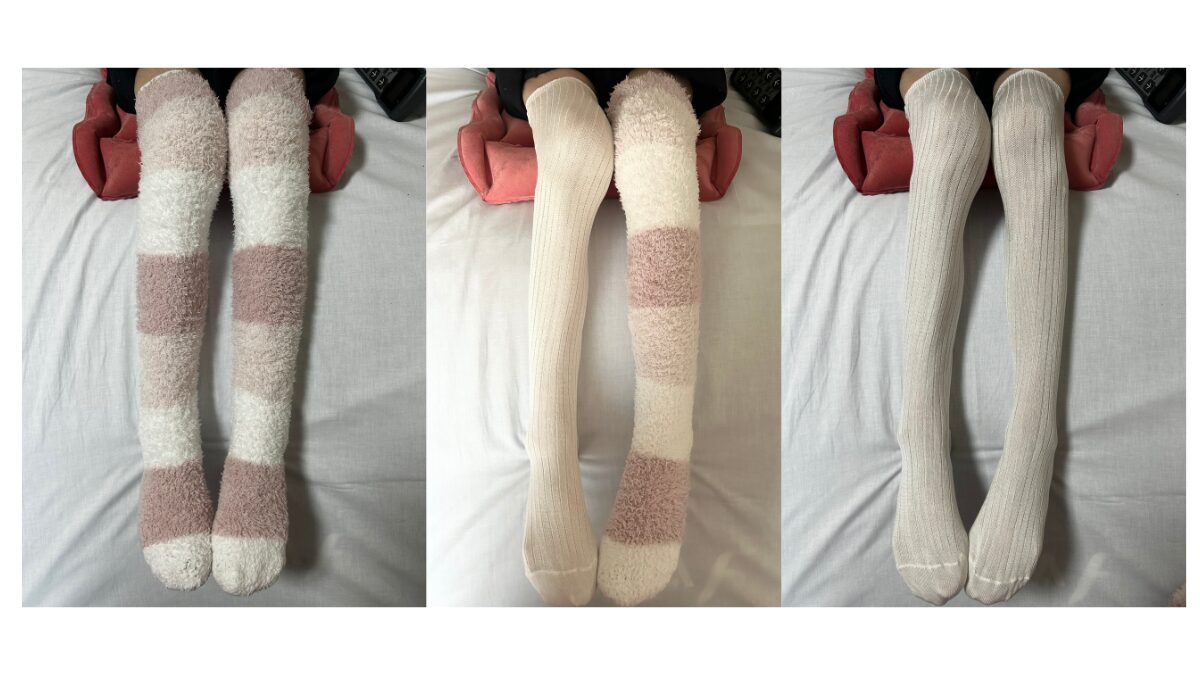 竹布おやすみソックスを履いた様子